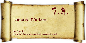 Tancsa Márton névjegykártya