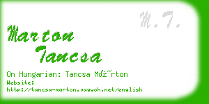 marton tancsa business card